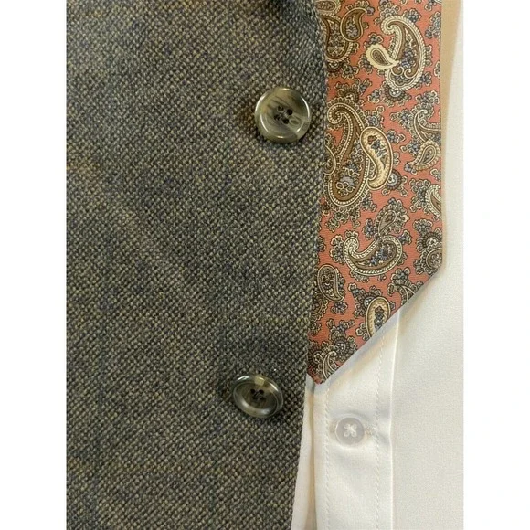 Jack Victor 42R Lucawood SPJ 100% Wool Soft Tweed‎ Brown Windowpane 2Btn Blazer